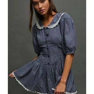 Free People Need to Know Dress Blue Polka Dot